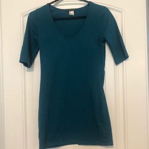 Long Fitted Teal Shirt